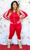 DESIGNER PRINT SWEATSUIT WITH ZIPPER