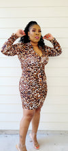 WILD CHEETAH ZIPPER DRESS WITH BELT