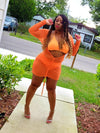 TANGERINE THREE PIECE BIKINI SWIMSUIT