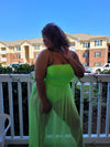 LEMON LIME BANDEAU SHEER DRESS