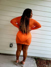 TANGERINE THREE PIECE BIKINI SWIMSUIT
